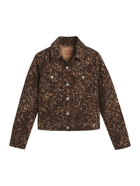 Original Trucker Γυναικείο Μπουφάν για Χειμώνα Brown