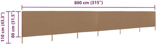 vidaXL Stoffzaunpaneel in Braun Farbe 80cm x 8.0m