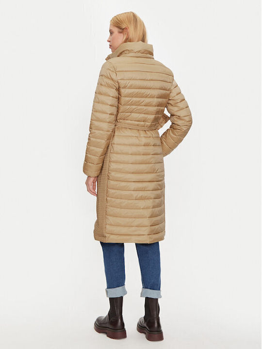 Jachetă Puffer Lungă de Damă pentru Iarnă Bej