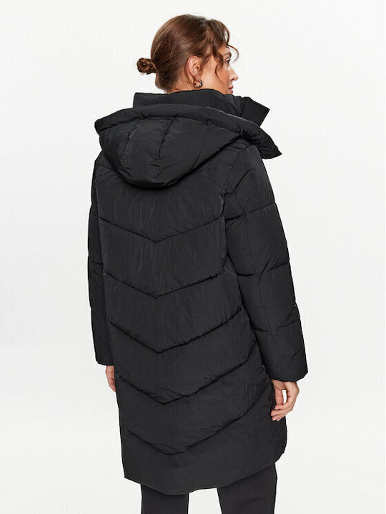Дълго Дамско Puffer Яке за Зима Black