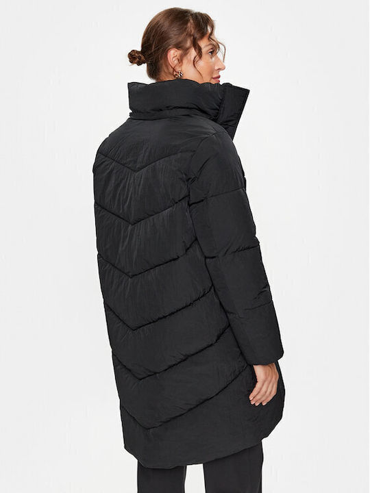 Дълго Дамско Puffer Яке за Зима Black