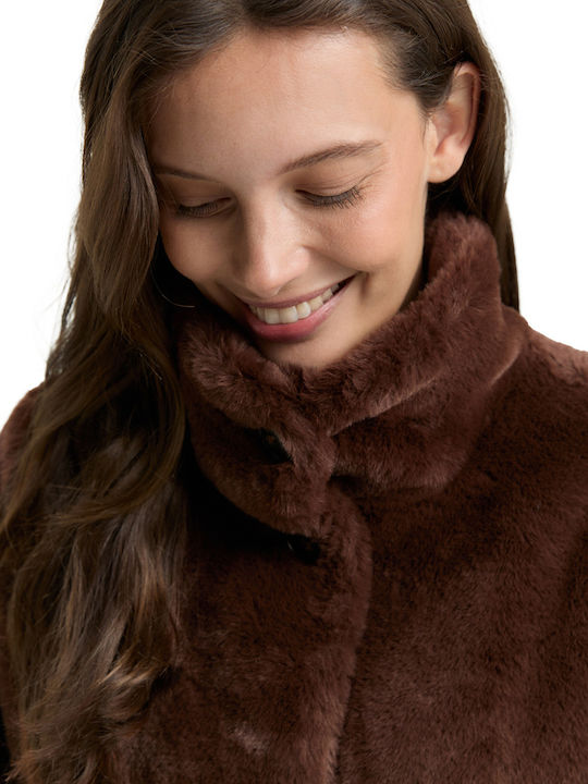 Short Women's Fur Dark Pecan Brown