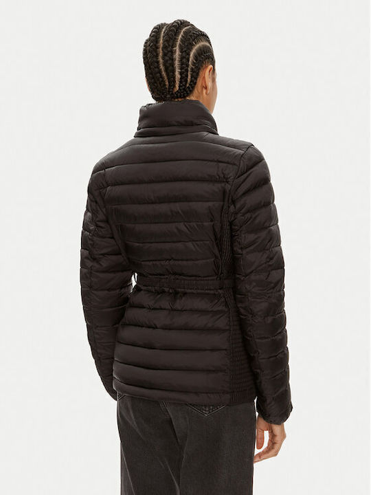 Μακρύ Γυναικείο Puffer Μπουφάν για Χειμώνα Black