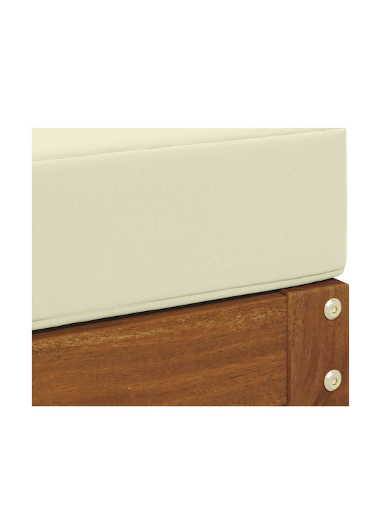 Outdoor Wooden Bench With Cushions 115x43x45cm
