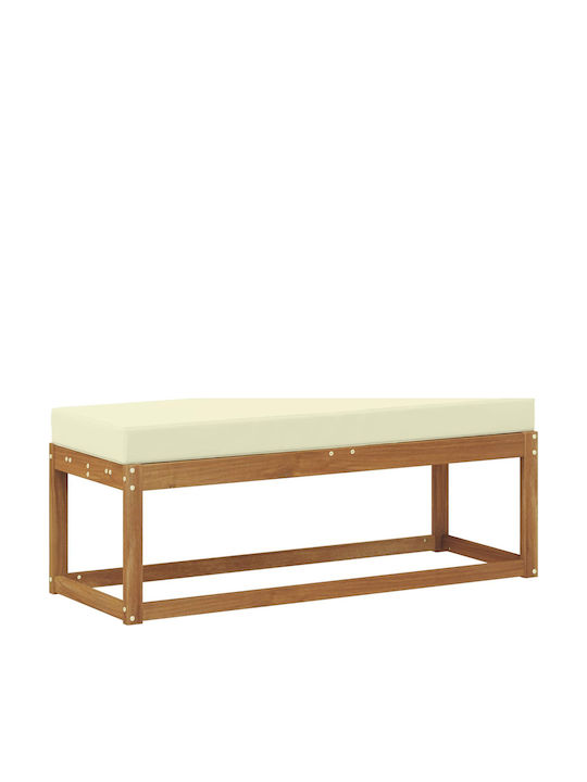 Outdoor Wooden Bench With Cushions 115x43x45cm