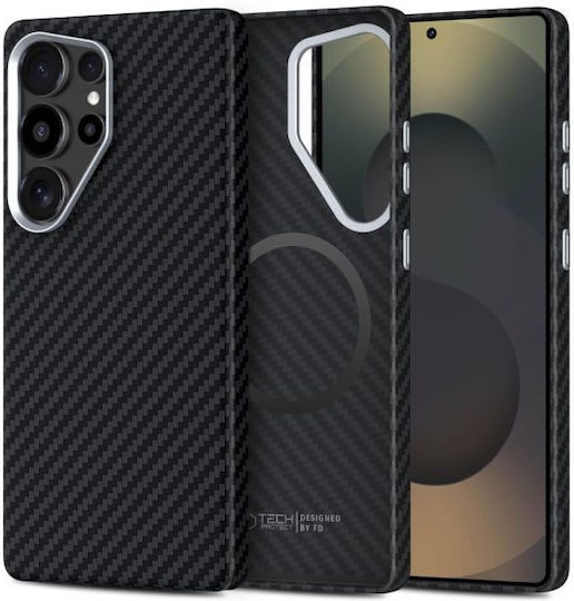 Tech-Protect Ion Carbon Rückseite Kunststoff Silber (Galaxy S25 Ultra)