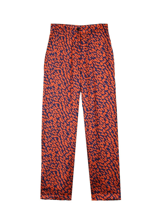 Damen Satin Hose Orange