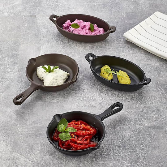 Raki Oval Melamine Serving Platter Black 15x8cm