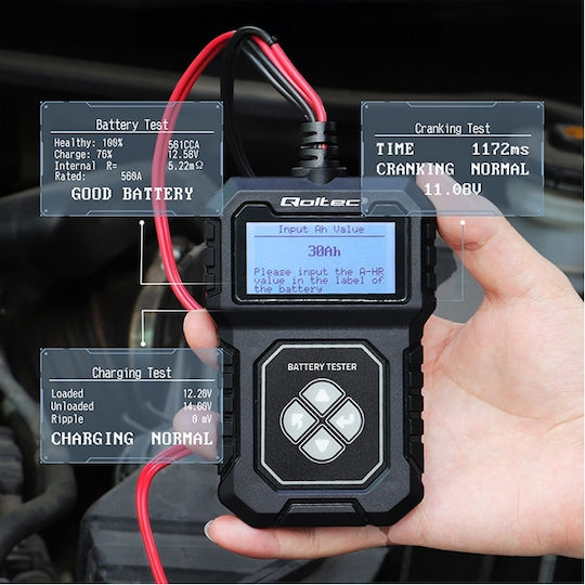 Qoltec Ψηφιακό Battery Tester