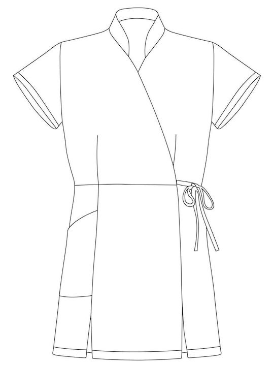 Unisex Work Kimono Egochef Julia Sorona Black Ego Chef