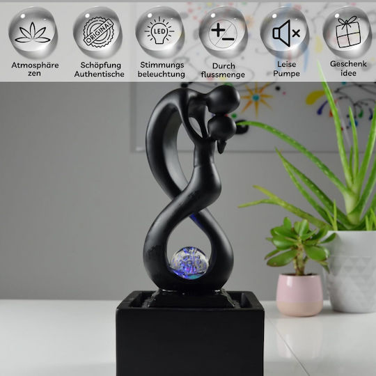 BioLeon Η Αγάπη στο Άπειρο Συντριβάνι με Φωτισμό LED 14x14x31cm