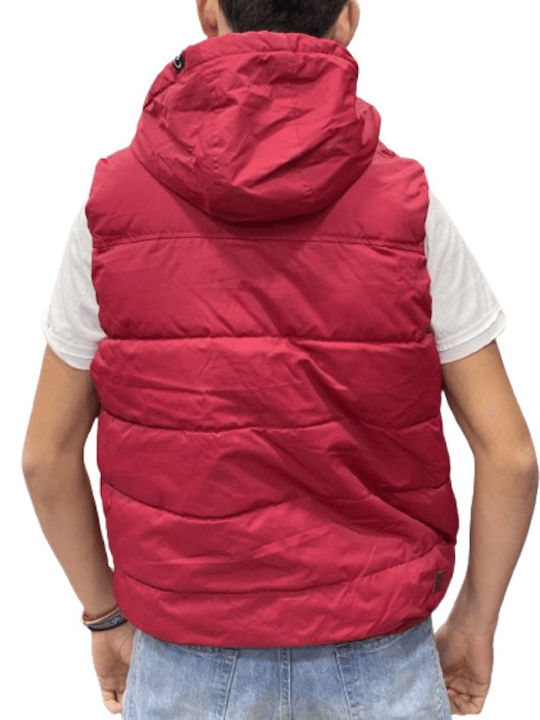 Ärmelloses Puffer Winddicht Jacke Raspberry