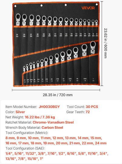 Vevor Watch Roll Case with 30 Tools