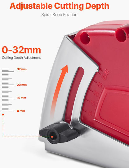 Vevor Dust Protection Cover for Universal Angle Grinders 4-5 Inch 6 Clamping Wheels Adjustable Cutting Depth Vacuum Cleaner Connection Wood Concrete Wall Stone