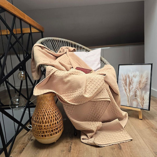 Kotonia Home Double Cotton Coverlet Cappuccino 220x240cm
