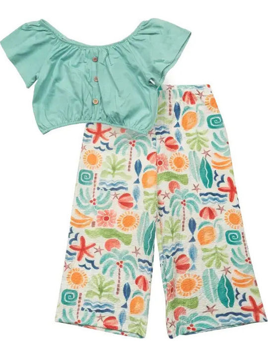 Kinder-Set mit Hose Sommer 2Stück Grün