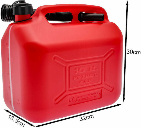 Двоен Резервоар За Гориво Пластмасов С Разширителна Тръба 10л Червен