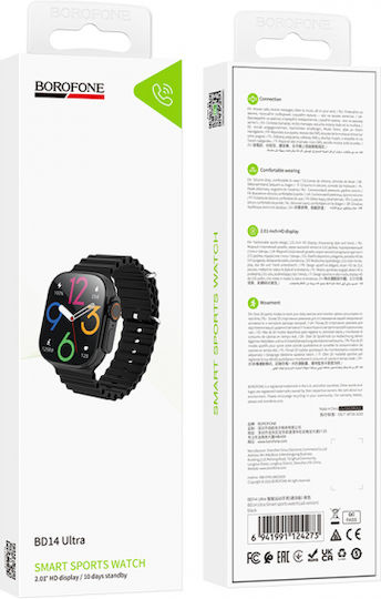 Borofone BD14 Ultra Smartwatch with Heart Rate Monitor (Titanium Gold)