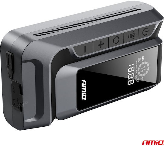 AMiO Portable Car Battery Starter 12000mAh with Power Bank USB Flashlight 12V