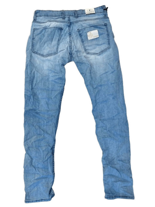 Men's Elastic Jeans Pants With Slim Fit L.Blue