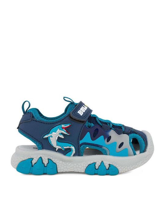 Anatomic Sandals with Hoop & Loop Closure & Lights Blue