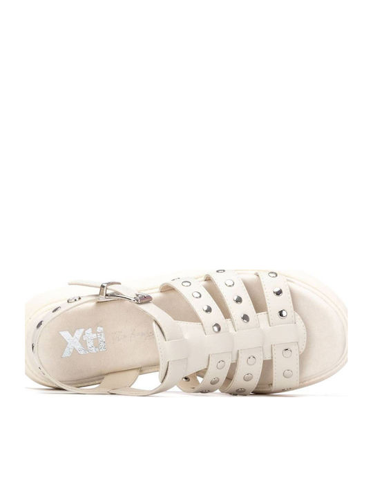 Flache Damen Flatforms Weiß