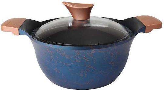 Ametist Kochtopf Aus Aluminiumguss Mit Glasdeckel Und Bakelitgriffen Blau 20cm (28cm)