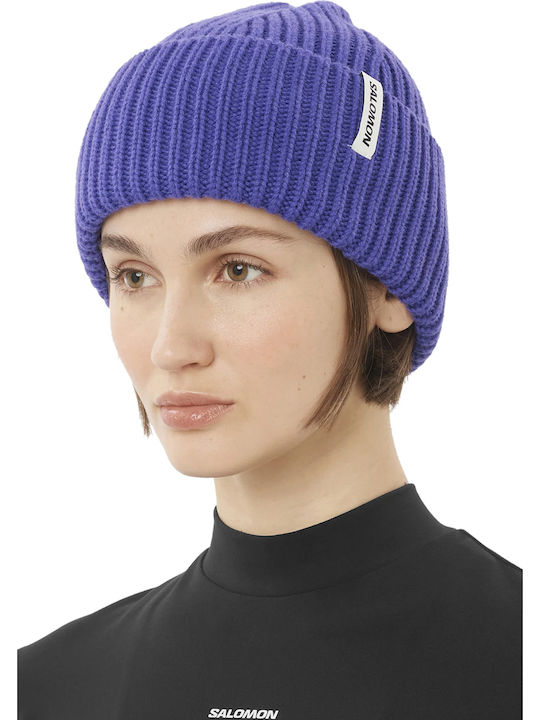 Beanie Unisex Knitted Beanie in Purple Colour