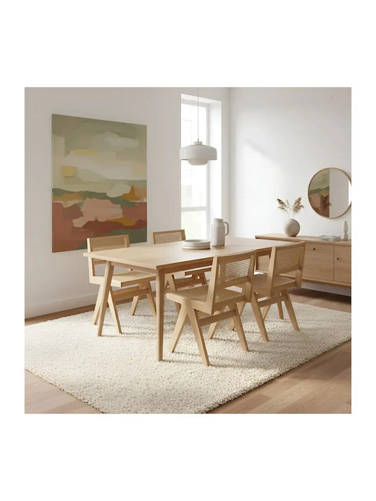 Dining & Kitchen Chairs Wooden Beige 2 Pieces 44x51x78cm