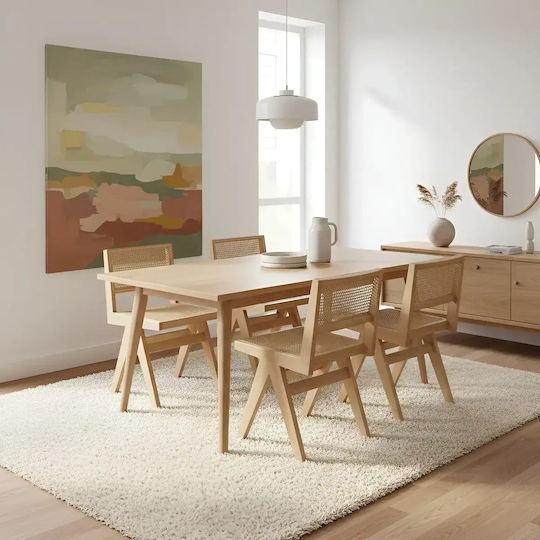 Dining & Kitchen Chairs Wooden Beige 2 Pieces 44x51x78cm