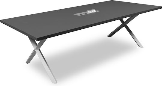 Besprechungstisch Für 10 Personen Anthrazit Silber 240x120x75cm