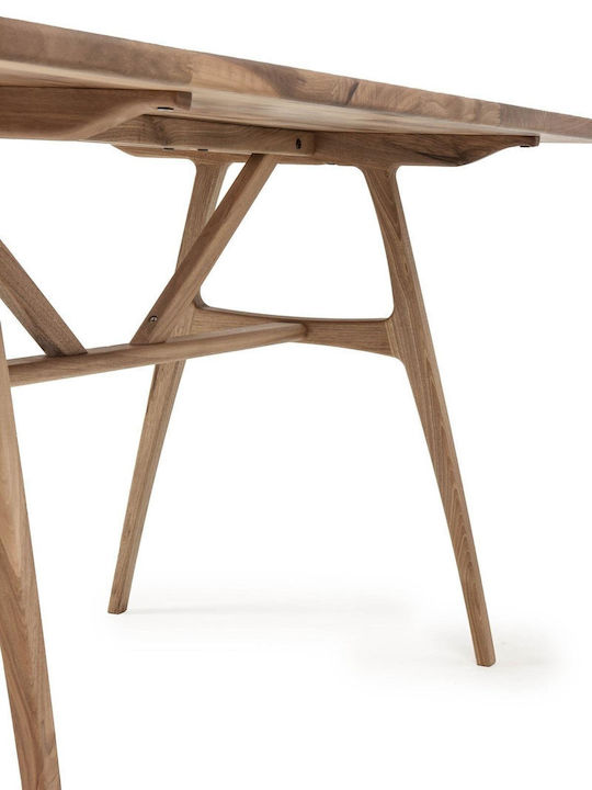 Solid Walnut Dining Room Table Slim 150x80x74.5cm (170x80x74.5cm)