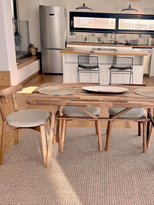 Solid Walnut Dining Room Table Slim 150x80x74.5cm (170x80x74.5cm)