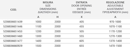 Karag Lea 400 Διαχωριστικό Ντουζιέρας με Συρόμενη Πόρτα 120x200cm Karag Lea 400 Διαχωριστικό Ντουζιέρας με Συρόμενη Πόρτα 120x200cm