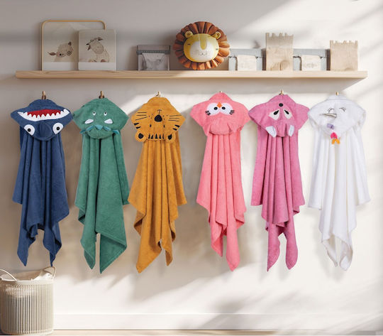Nef-Nef Homeware Baby Bath Towel-Bathrobe Hooded Owl Flamingo Pink 70x120cm