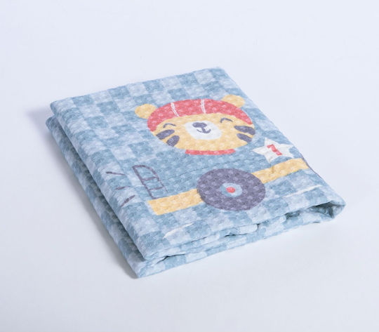 Nef-Nef Homeware Κουβέρτα Αγκαλιάς & Λίκνου Super Boy Πικέ Μπλε 80x110εκ.