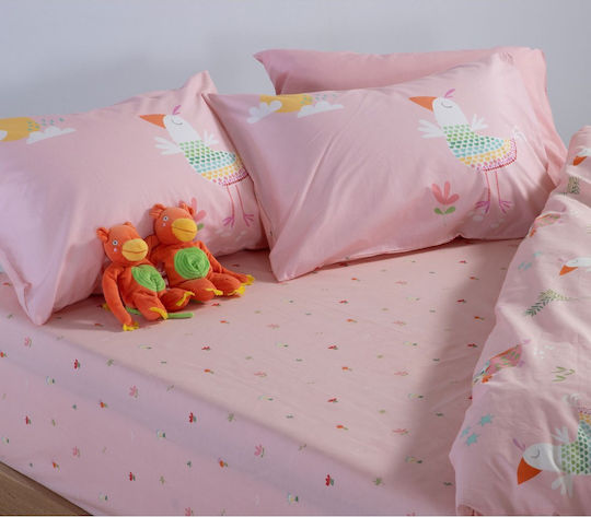 Nef-Nef Homeware Σετ Μονά Birds Mania Pink 170x260cm Nef-Nef Homeware Σετ Μονά Birds Mania Pink 170x260cm