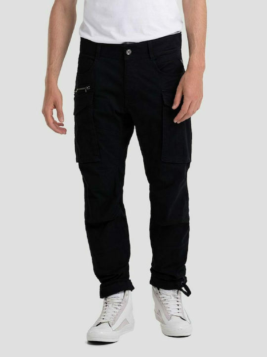 Trousers Cargo Elastic in Regular Fit Black