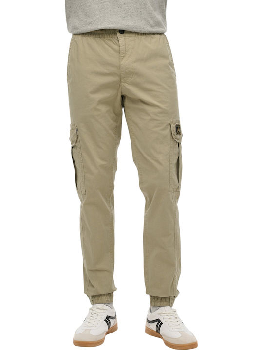 Ovin Trousers Cargo Elastic in Slim Fit Khaki