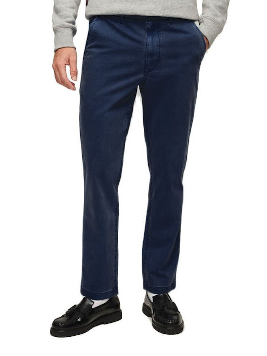 Ovin International Παντελόνι Chino Ελαστικό σε Slim Εφαρμογή Μπλε
