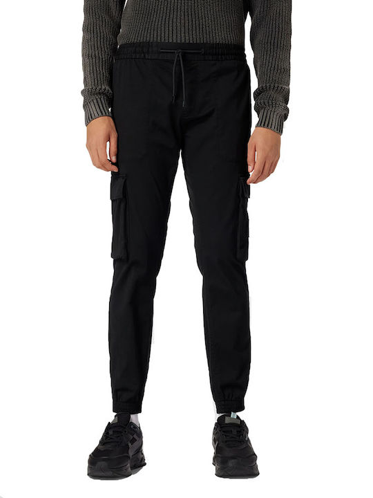 Trousers Cargo Elastic in Skinny Fit Black