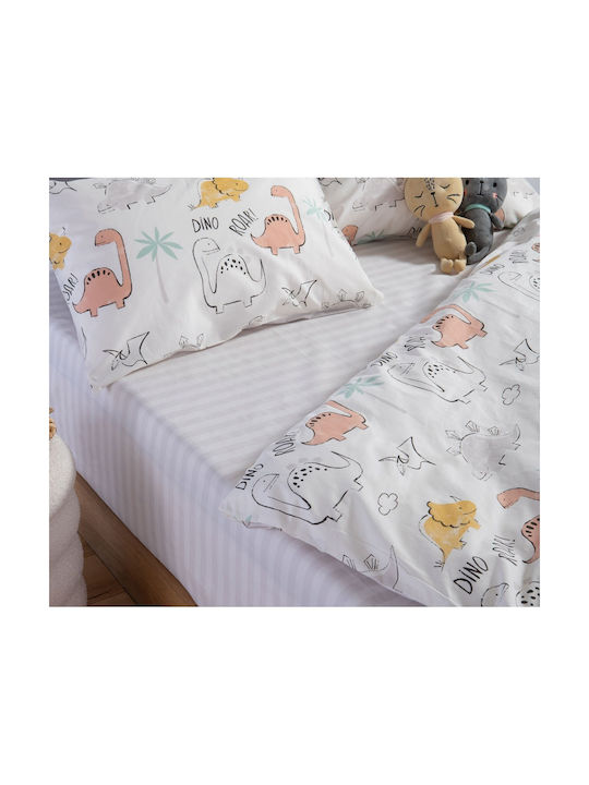 Nef-Nef Homeware Σετ Μονά Dinosaur Art Ecru 170x260cm