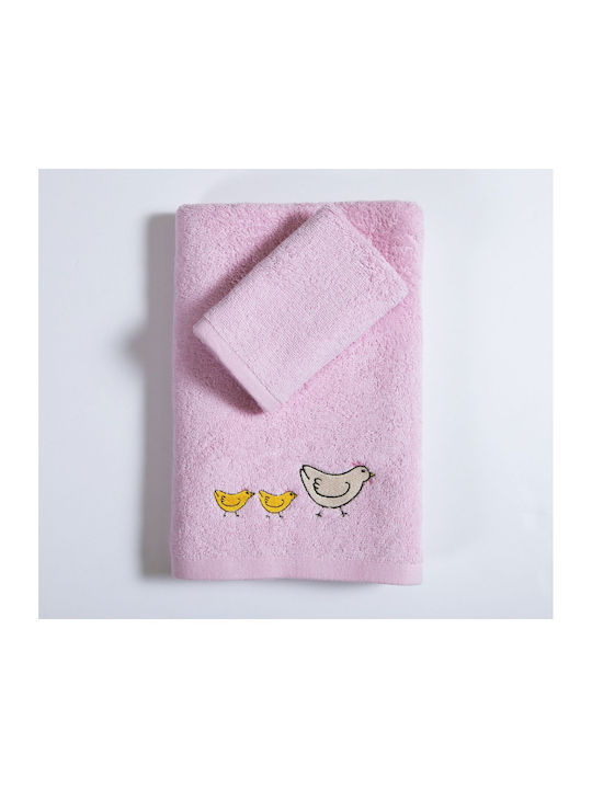 Nef-Nef Homeware Σετ Βρεφικές Πετσέτες 2τμχ Cute & Sweet Lilac 70x140cm Βάρους 420gr/m²