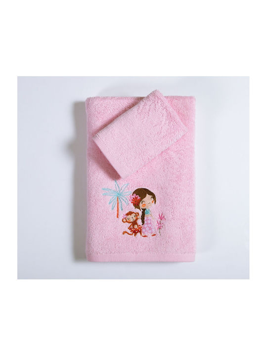 Nef-Nef Homeware Σετ Βρεφικές Πετσέτες 2τμχ Welcome To India Pink Βάρους 420gr/m²