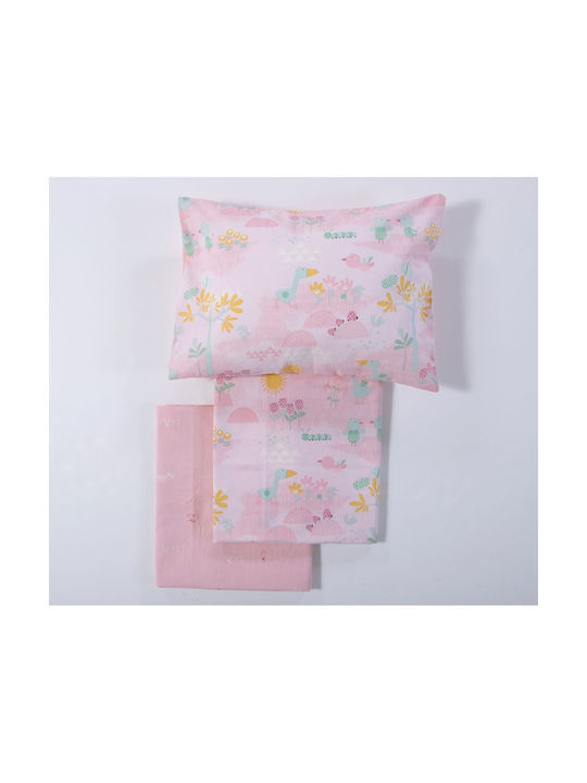 Nef-Nef Homeware Set Baby Bettlaken Für Krippe Baumwolle Spring Happiness Rosa 120x170cm 3 Stück