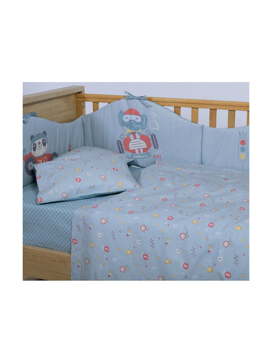 Nef-Nef Homeware Set Baby Sheets Crib Cotton Super Boy Blue 120x170cm 3pcs