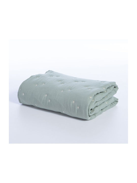 Nef-Nef Homeware Star Baby Quilt Microfiber Mint 80x110cm