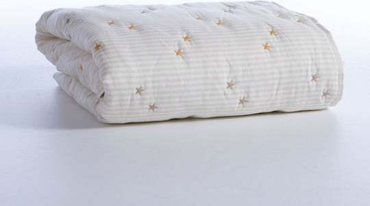 Nef-Nef Homeware Happy Βρεφικό Κουβερλί Microfiber Ecru 80x110cm