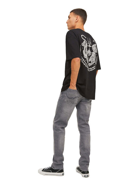 GLENN Ανδρικό Παντελόνι Τζιν Ελαστικό Grey / Black Denim