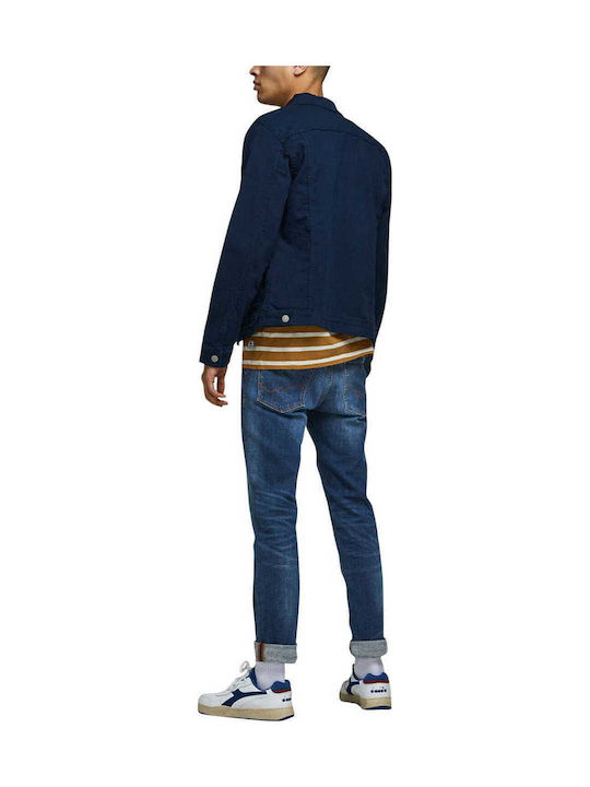 Glenn Men's Jeans Pants Elastic with Slim Straight Fit Blue Denim Noos